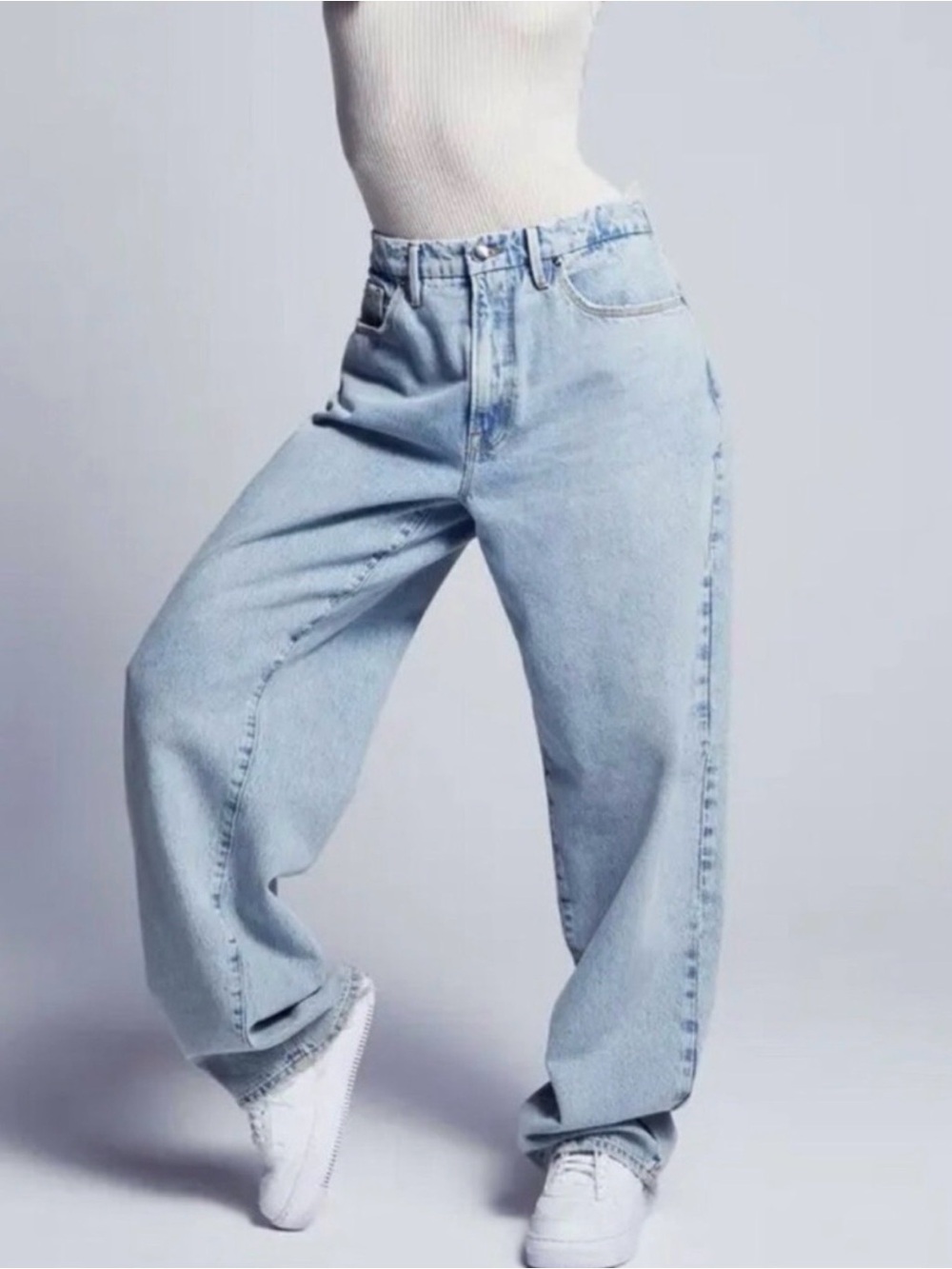 Good American 90s Loose Ultra Baggy Acid Wash Wide Leg Jeans